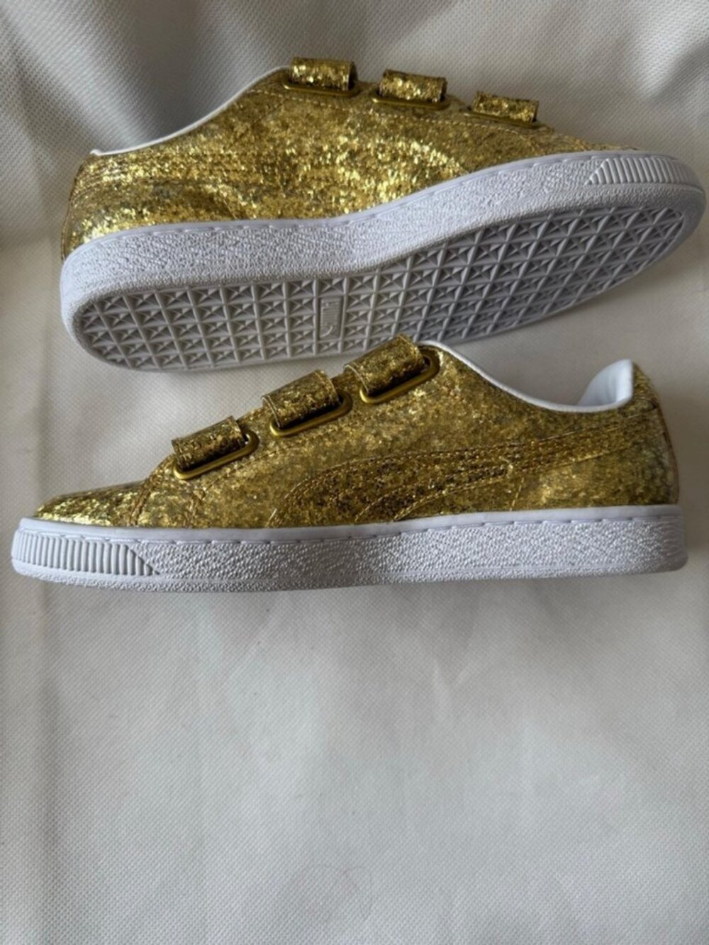 PUMA Basket Strap Glitter Gold/White